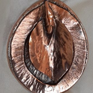 double leaf brooch in copper
