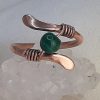 Bague celtique en cuivre avec malachite