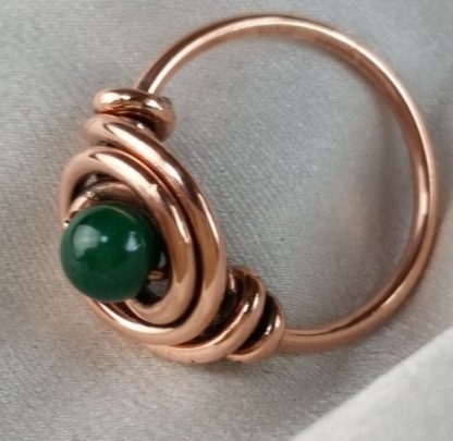 anello in rame YinYang con Malachite - immagine 2