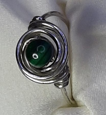 YinYang silver ring with Malachite - Image 2