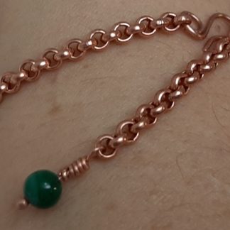 bracciale in rame con malachite