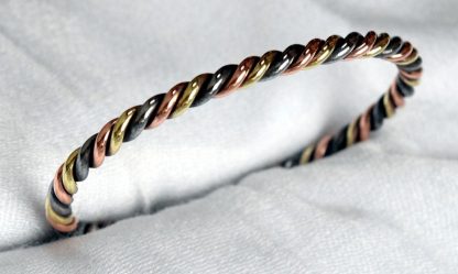 bracelet with 3 metals copper iron brass