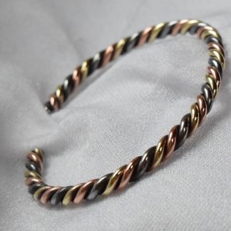 bracelet with 3 metals copper iron brass