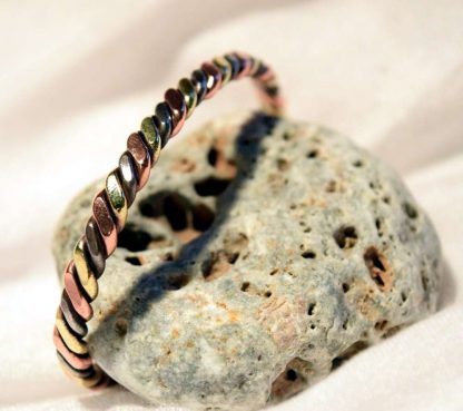 bracelet with 3 metals copper iron brass