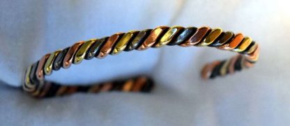 bracelet with 3 metals copper iron brass