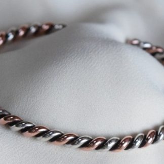 braid bracelet in copper and silver