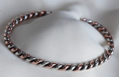 bracelet tresse en cuivre et argent