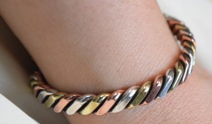 bracelet in copper, silver and brass