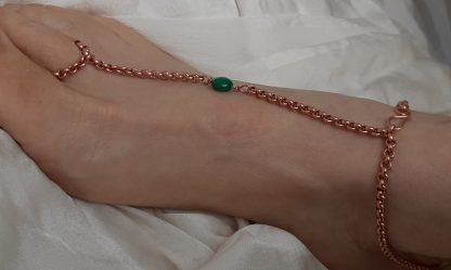 cavigliera per illice in rame con malachite - immagine 3