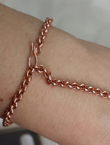 bracciale a catena in rame regolabile