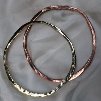 set of 2 bracelets one copper and one  brass