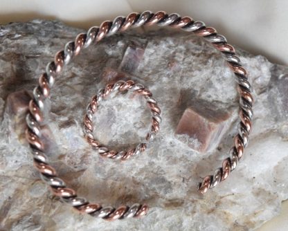 parure braid bracelet in copper and silver