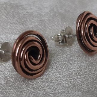 boucles d'oreilles en cuivre et argenté