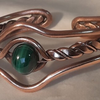 bracelet en cuivre avec malachite