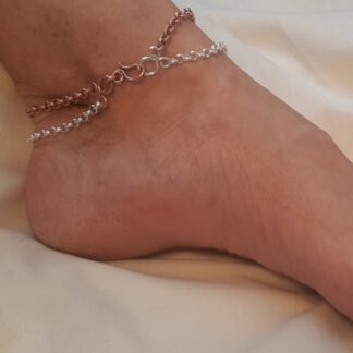 cavigliera in rame e argento