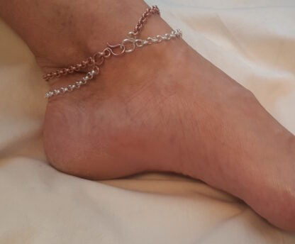 cavigliera in rame e argento